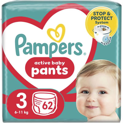 Pampers Ative Baby Pants - Maat 3 – 6-11 kg – 360° Pasvorm & Stop & Protect - 62 Luierbroekjes