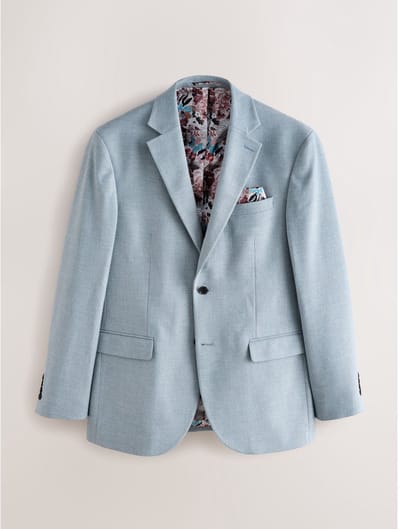 Next - Heren - Slim Fit - Modieuze blazer met textuur - Blauw
