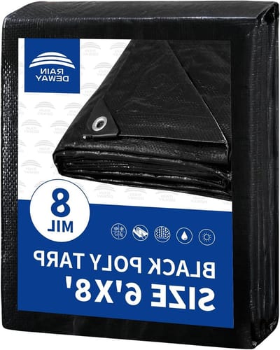 Zwart Tarp - Waterdicht Zeil - Bescherming Buiten - UV Bestendig - 6x8 Voet - Zwart