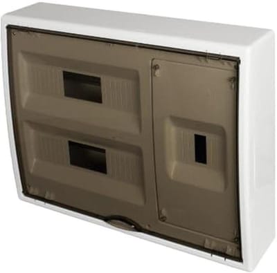 Verdeelkast - Groepenkast - Elektrische Installatie - Rookkleurig Deksel - 423 x 353 x 104 mm - Grijs