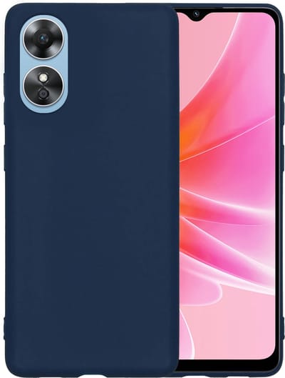 Hoesje - Geschikt voor OPPO A17 - Sterk & Shockproof - Hoes Cover - Siliconen Case - Telefoonhoesjes - Donkerblauw