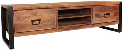 Tv meubel bruin mangohout 160cm Avelyn tv kast duurzaam mango massief hout tv-meubel