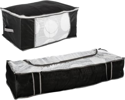 Opberghoezen/beschermhoezen - zwart/grijs - 100 x 45 x 20 cm - 60 x 45 x 30 cm