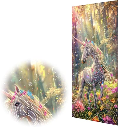 DIY Diamant Schilderen voor Volwassenen - XXL Paard Behangset met Strass Kunst voor Beginners en Thuisdecoratie - 30 x 40 cm