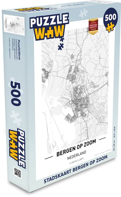 Puzzel Stadskaart Bergen op Zoom - Legpuzzel - Puzzel 500 stukjes - Plattegrond