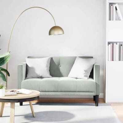 vidaXL - Loveseat - bank - lichtgrijs - 111 - cm - fluweel