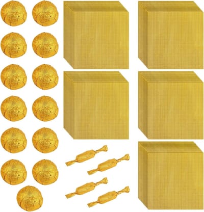 Gouden Folie Chocolade Candy Wraps - 300 Stuks, 3x3 Inch Vierkante Aluminium Verpakking voor DIY Snoepjes en Feestdecoratie