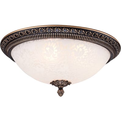 Maytoni plafondlamp Pascal, brons antiek Ø 37 cm glas/metaal