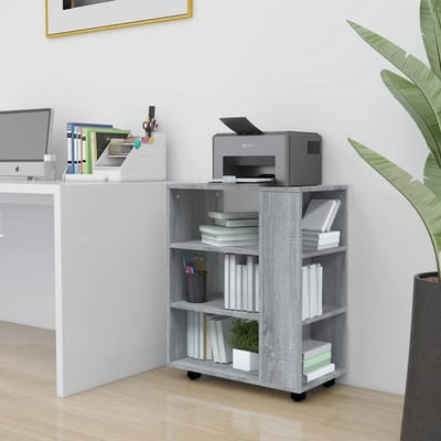 vidaXL - Rolkast - 60x35x75 - cm - bewerkt - hout - grijs - sonoma - eiken