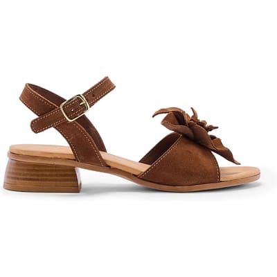 Hakkende Leren Sandalen met Fancy Bloem Dames Pédiconfort