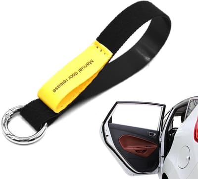 Autodeurgreep Riem - Hulp Trekgreep - Verbeter Zichtbaarheid - Heldere Kleur - 8 x 3 cm - Zwart Geel