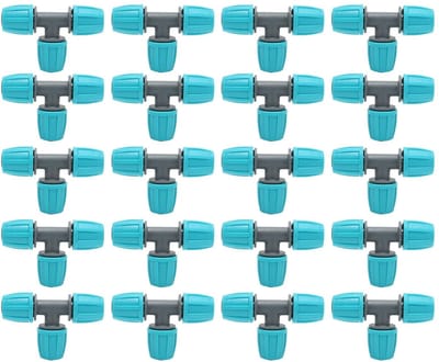Dailygoods- Drip Irrigation Fittings 20 Stuks - 16mm T-stuk - Tuin Connector - Tuinbouw - Groene Huizen - PE Materiaal - 550g Gewicht - Tuinconnector