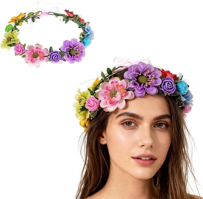 Elegante bloemenhoofdband voor bruiloften, ceremonies, feesten en festivals - Haaraccessoires voor meisjes met florale kroon en haardraad