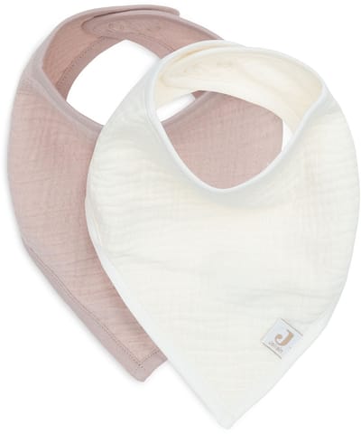 Jollein Baby Slab Bandana - Hydrofiel - Slabbetjes Baby - 2 Stuks - Wild Rose/Oatmeal