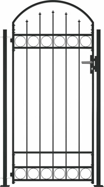 vidaXL - Hekpoort - ASSEN - met - gebogen - bovenzijde - en - 2 - palen - 105x170 - cm - zwart