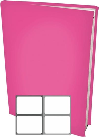 Rekbare Boekenkaften A4 - Roze - 6 stuks inclusief grijze labels