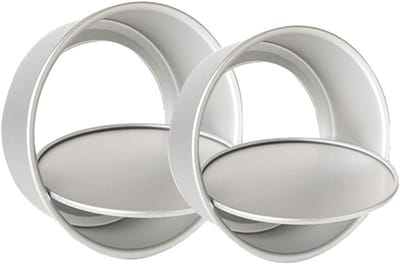 Ronde Bakvorm - Taartvorm Set - Zelf Bakken - Naadloze Structuur - 6 en 4 Inch - Zilverkleurig