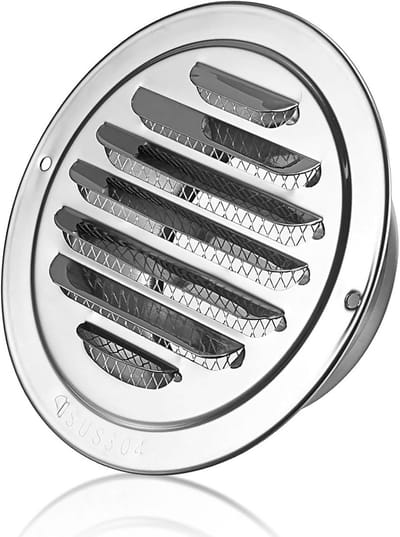 Ronde Ventilatie Rooster 150 mm RVS | Ug- en Weerbestendig Luchtrooster voor Buitenmuur