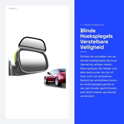 Dailygoods- Dodehoekspiegel Verstelbaar - Verkeersspiegel - Blinde Hoekspiegel - Verbeterd Zicht - Premium Constructie - Optimale Dekking - Blindehoekspiegel