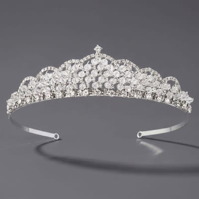 Kroon voor dames-Prinsessenkroon-Diadeem-Kroon-Strass-Elegant en Duurzaam - Geschikt voor Verschillende Gelegenheden-Haarsieraad-Stijl 89