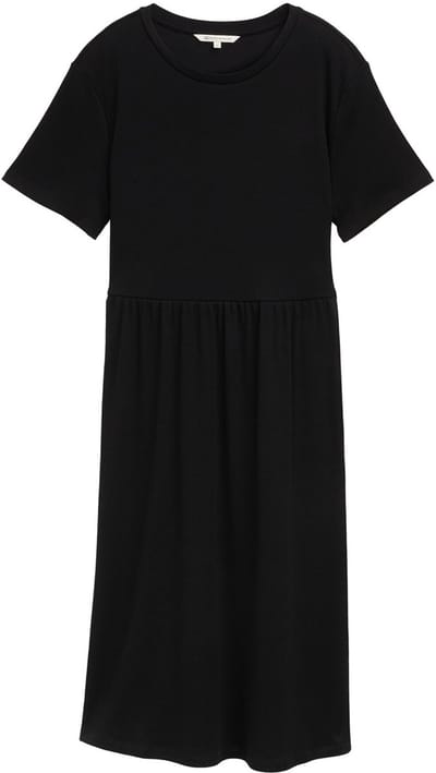 Tom Tailor Denim - Jersey midi-jurk - Maat XS - deep black