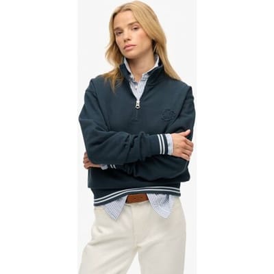 Superdry Country Club Halfhoge Trui met Reliëflogo Blauw Grootte: 38