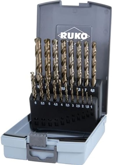 HSSE-Co 5 Twist Boor Set - 19 Stuks - DIN 338 - Gold Finish