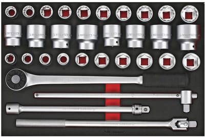 Doppenset en accesoires Foam4x4 tray 3/4 19-50mm 32 delig Teng Tools TTESK32