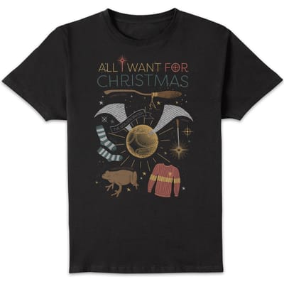 Harry Potter All I Want for Christmas t-shirt - Zwart - M