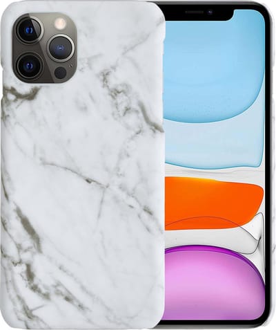 Hoesje Geschikt voor iPhone 11 Pro Hoesje Marmer Hardcover Fashion Case Hoes - Hoes Geschikt voor iPhone 11 Pro Marmer Hoesje Hardcase Back Cover - Wit