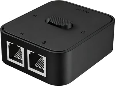 QUOVO® Internet Splitter - Internetkabel - Netwerk Switch - Zwart - 10cm x 5cm x 1cm