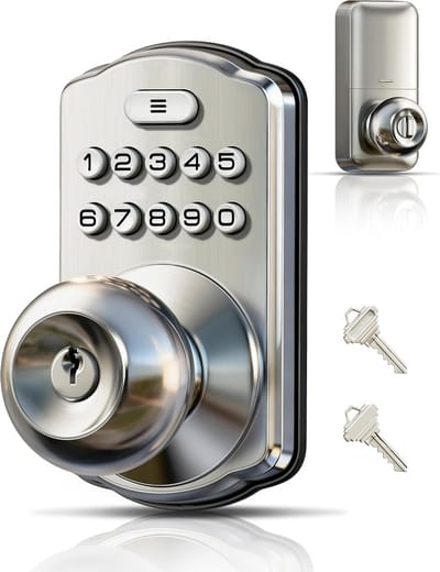 Digitaal Deurslot - Sleutelloos Slot - Veilige Toegang - Automatisch Vergrendelen - 15.7 x 9.1 cm - Satijn Nikkel