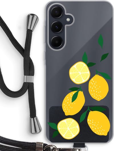 Case Company® - Hoesje met koord geschikt voor Samsung Galaxy A55 hoesje met Koord - You're my lemon - Telefoonhoesje met Zwart Koord - Bescherming aan alle Kanten en Over de Schermrand