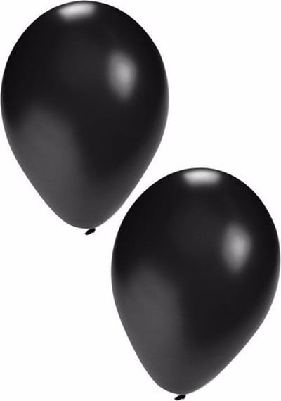 Feest ballonnen - zwart - 200x stuks - ca. 27 cm - verjaardag versiering