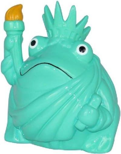 Pomme pidou Kikker Freddy - Spaarpot - S - Blauw - Vrijheidsbeeld