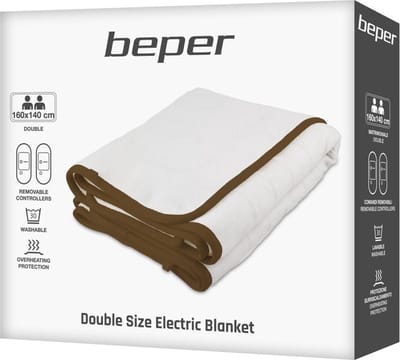 Beper P203TFO110 - Elektrisch 2 - persoons Onderdeken - Verwarmd Deken - Elektrisch Deken 2 Personen - 160x140 cm - Synthetisch - Wit
