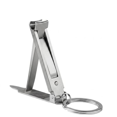 Zilverkleurige nagelknipper nagel tang voor dames en heren ultra dun ontwerp roestvrij staal nagelclipper met geïntegreerde vijl compacte manicure en pedicure tool