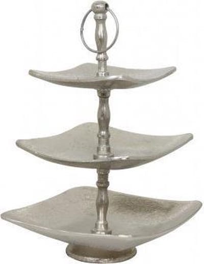 Livlight etagere 3 laags zilver vierkant - Tonder