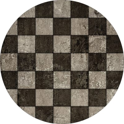 Vinyl | Vloerkleed vinyl rond | Misty Grey | 95 cm Rond