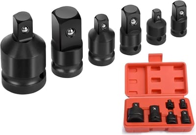 Adapter Set van 6 Stuks voor Diverse Maten: 1/4", 3/8" en 1/2" Aansluitingen voor Gereedschap