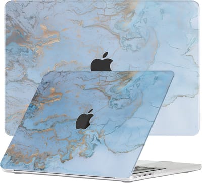 Lunso Geschikt voor MacBook Air 13 inch (2022-2026) cover hoes - case - Marble Ariel