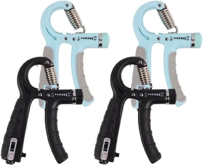Verstelbare Handtrainer Set voor Gripkracht en Onderarmtraining, Inclusief 4 Trainers (10-100 kg en 5-60 kg) met Tellingfunctie voor Verbetering van Kracht en Uithoudingsvermogen