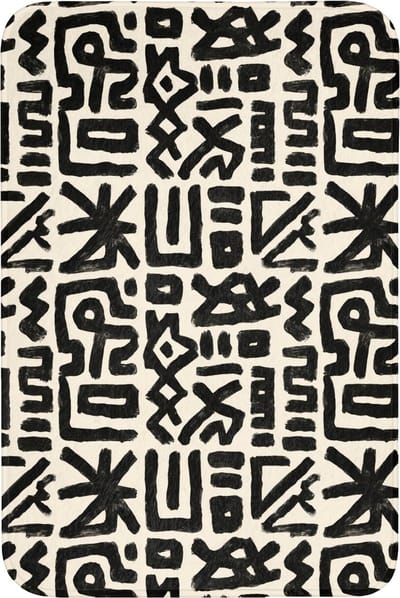Badmat 60x90 cm - Antislip - Geometrisch - Figuren - Zwart - Badmatten voor badkamer - Badkamermat - Douchemat - Badkamer mat