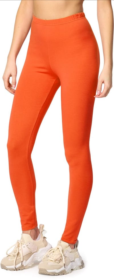 Merry Style MS-MS10-198-LE Dames Leggings - Sport - Vrijetijdsbroek - Lang - Katoen - Sporbroek - Yogabroek - Roest - XS