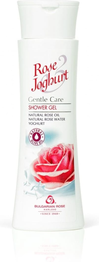 Shower gel Rose Joghurt | Delicate reinigende douchegel met Bulgaarse yoghurt, olijfolie en 100% natuurlijke Bulgaarse rozenolie en rozenwater