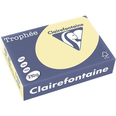 Clairefontaine Trophée Pastel, gekleurd papier, A4, 210 g, 250 vel, kanariegeel