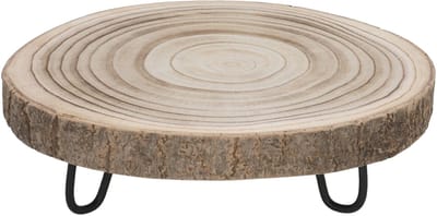 Gerimport Kaarsenbord/decoratie dienblad - hout - met standaard - 24 x 24 x 8,5 cm