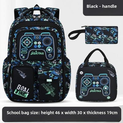 3 stuks/set Jongens Voetbal Schoolrugzak Set Waterdichte Lichtgewicht Schooltassen met Lunchtas Etui Tas Set Grote Capaciteit Boekentas