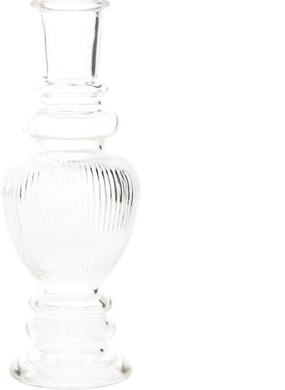 Ideas 4 Seasons Bloemenvaas Venice - voor kleine stelen/boeketten - gekleurd sierglas - ribbel transparant - D5.7 x H15 cm