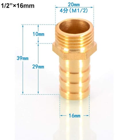 Dailygoods - BSP Spinaansluiting Messing Plug - 6mm tot 25mm - Voor Lucht, Water en Gas